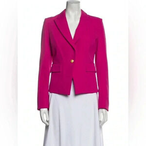 Veronica Beard Fuchsia Single-Button Tailored Blazer